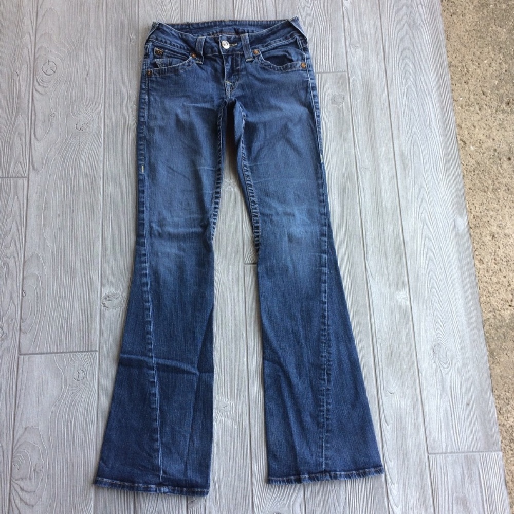 TRUE RELIGION  Flare Flap Pocket Twist Seam SZ 28